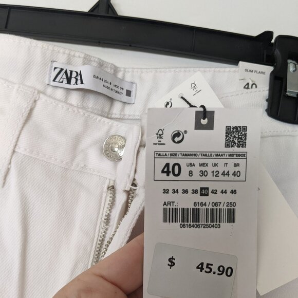 High Waisted Flare White Jeans = Never Worn - Tags Attached - Picture 3 of 5